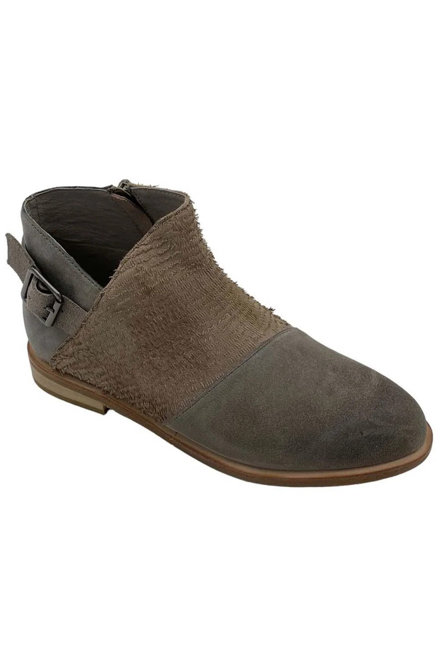 Antelope Leather Buckled Ankle Boots Laran Gray Combo - Medium